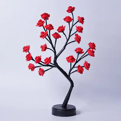 Table Lamp Flower Tree Rose Lamps Fairy Desk Night Lights USB Operated Gifts For Wedding Valentine Christmas Decoration | Lig...