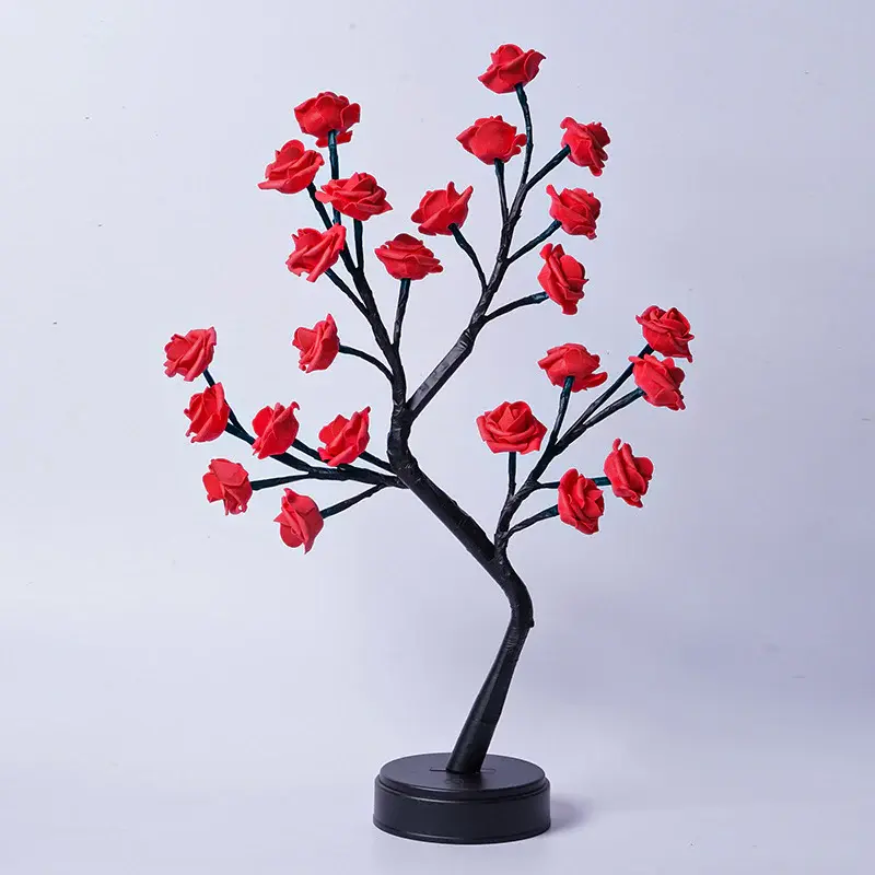 Table Lamp Flower Tree Rose Lamps Fairy Desk Night Lights USB Operated Gifts For Wedding Valentine Christmas Decoration | Lig...