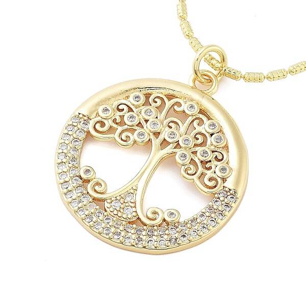Brass Micro Pave Clear Cubic Zirconia Pendant Necklaces for Women