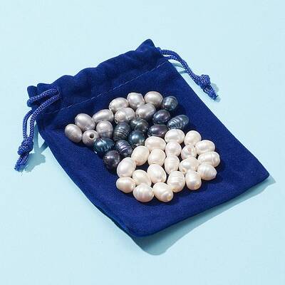 40Pcs 3 Colors Natural Cultured Freshwater Pearl Loose Beads