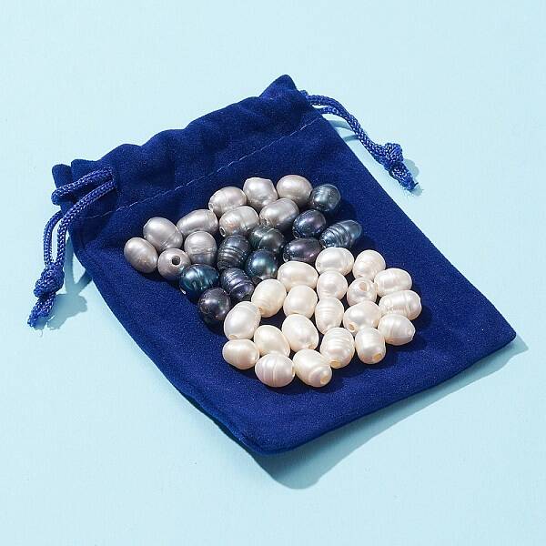 40Pcs 3 Colors Natural Cultured Freshwater Pearl Loose Beads