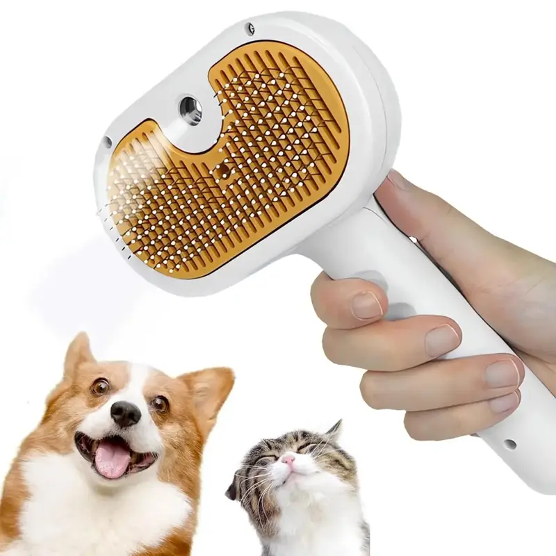 3-1  Steam Brush for Shedding, Steamy  Brush for Long & Short Hair Cats & Dogs, Self-Cleaning  Removal Comb with Water Tank
