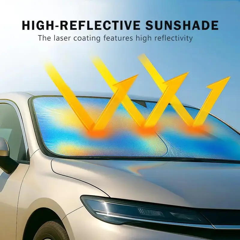 Laser Car Windshield Sun Shade | Reflector Sunshade Offers Ultimate Protection for Car Interior | Cool Reflective Sun Blocker...