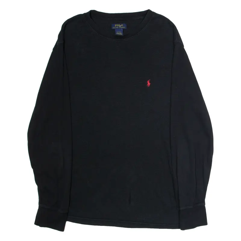 POLO RALPH LAUREN Mens T-Shirt Black Long Sleeve Crew Neck XL