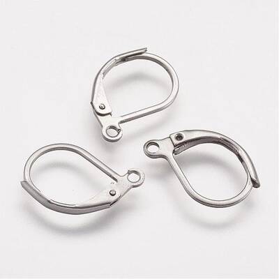 Tarnish Resistant 316 Surgical Stainless Steel Leverback Earring Findings