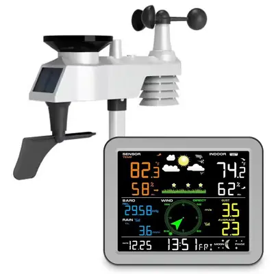 Sainlogic Weather Station Wireless Indoor Outdoor, Weather Station with Rain Gauge and Wind Speed/Direction, Temperature, Hum...