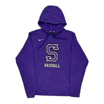 Nike Hoodie - Large Purple Cotton Blend