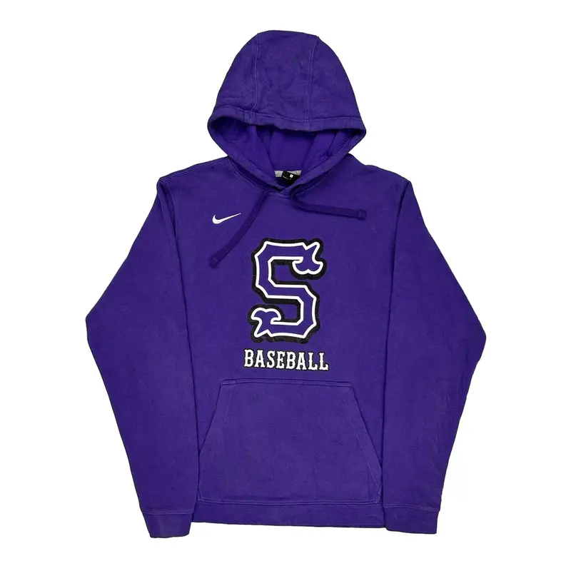Nike Hoodie - Large Purple Cotton Blend