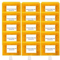 Turmeric Soap Bar Skin Care Kit, 15pcs Moisturizing Cleansing Body Wash Soap Bar & 3 Counts Foaming Net, Hydrating Body Care ...
