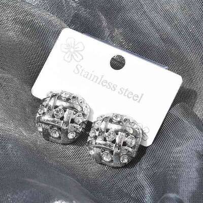 304 Stainless Steel Oval Stud Earrings