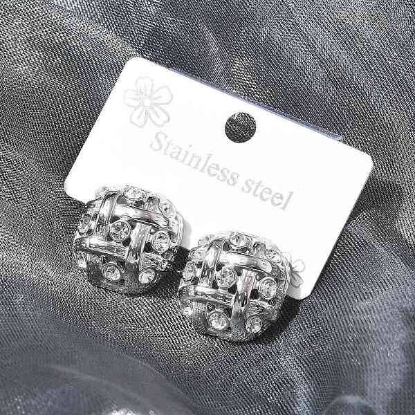 304 Stainless Steel Oval Stud Earrings