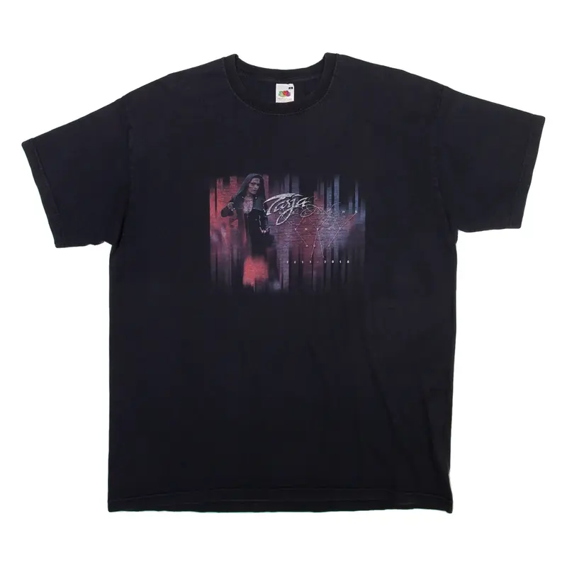 FRUIT OF THE LOOM Taya Mens Band T-Shirt Black XL