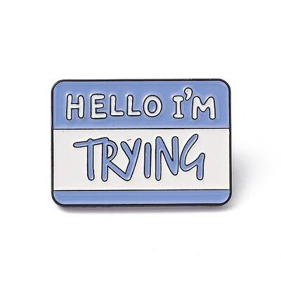 Rectangle with Word Aolly Brooch
