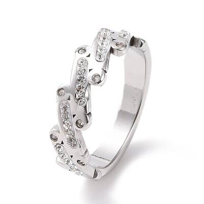Crystal Rhinestone Oval Bar Finger Ring