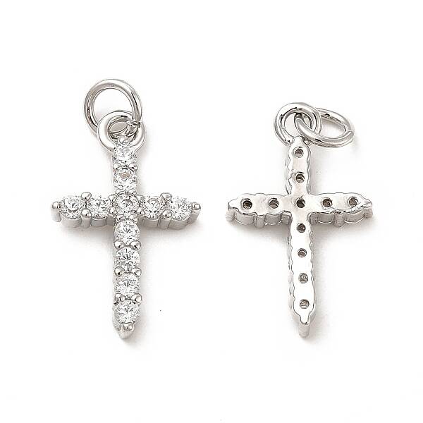 Brass Micro Pave Cubic Zirconia Pendants