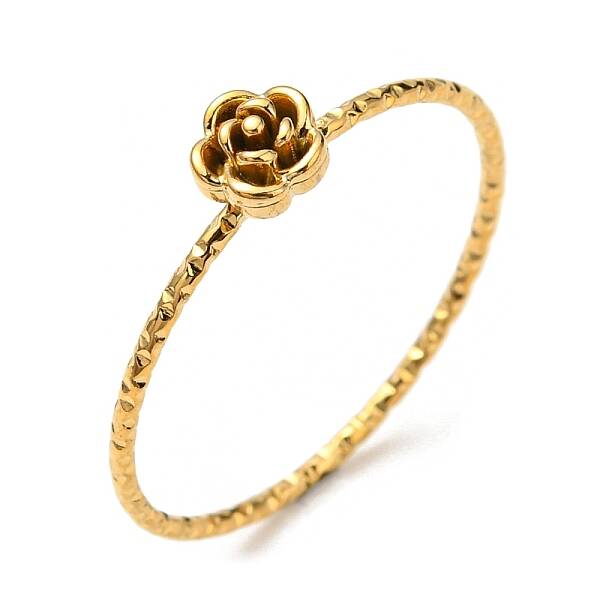 Ion Plating(IP) 304 Stainless Steel Rose Flower Finger Ring