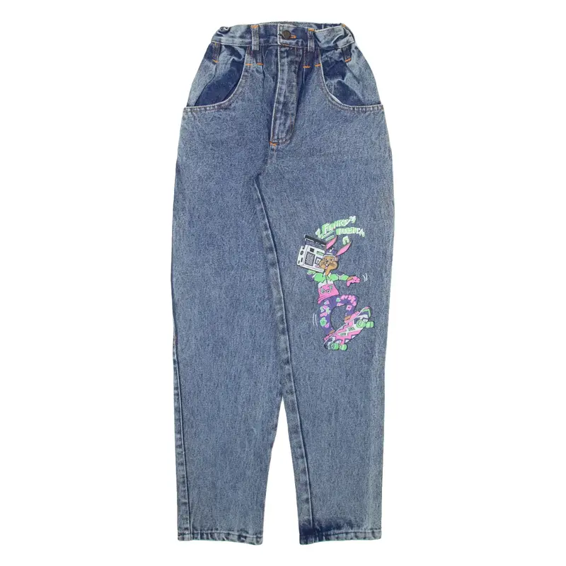 EXPRESS SPORTSWEAR Womens Jeans Blue Relaxed Tapered Stone Wash W18 L27