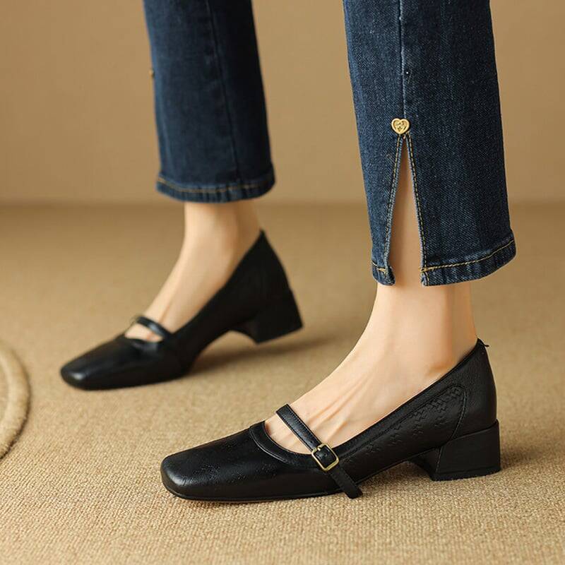 CHIKO Yomara Square Toe Block Heels Mary Jane Shoes