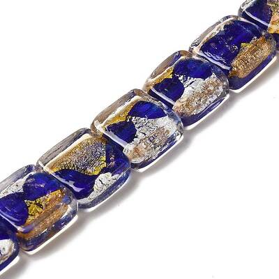 Handmade Gold Foil and Silver Foil Lampwork Beads