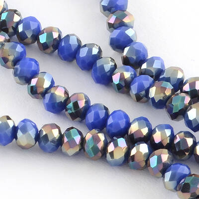 Electroplate Glass Faceted Rondelle Bead Strands