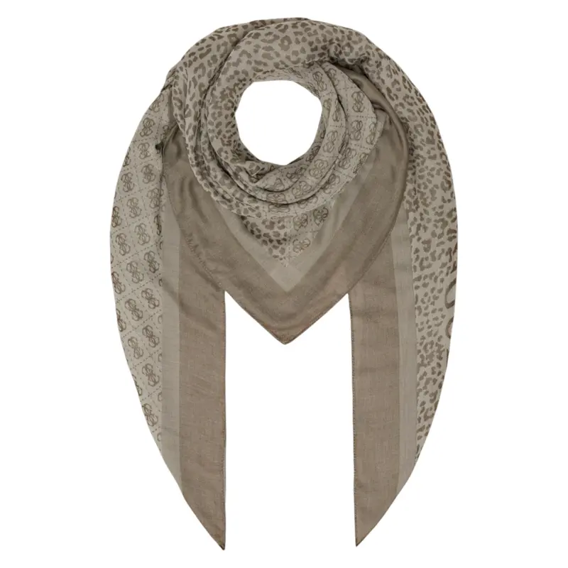Guess, Animalier, fabric scarf, 4G logo, AW8853 POL03, 135 x 135 cm, women