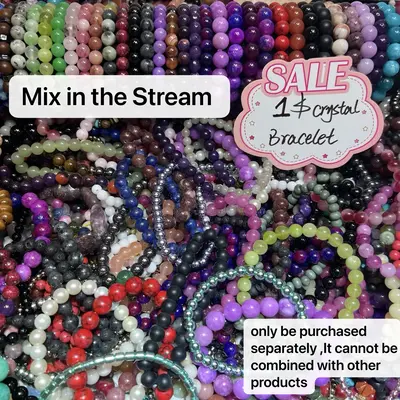 Newbie Combo 10Pcs Crystal Bracelet Set Randomly Mixed for Adults Host Pick in Stream Colorful Beads Variety Pack