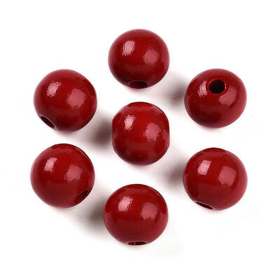 Painted Natural Wood Beads