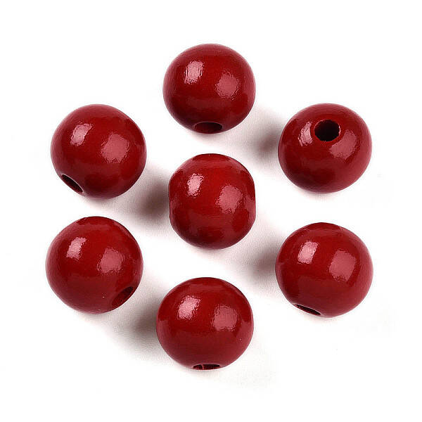Painted Natural Wood Beads