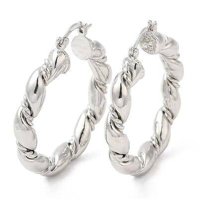 Brass Twist Rope Hoop Earrings