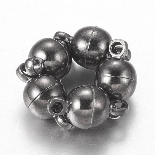 Round Brass Magnetic Clasps with Loops