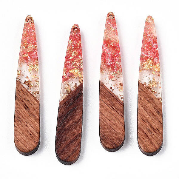 Transparent Resin & Walnut Wood Pendants