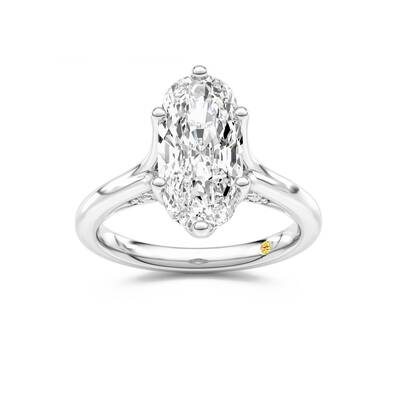 Alina Elongated Cushion Lab Grown Diamond Engagement Ring | 10K White Gold 3 1/10 CT. TW.
