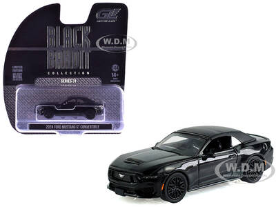 2024 Ford Mustang GT Convertible Black Black Bandit Series 31 1/64 Diecast Model Car by Greenlight
