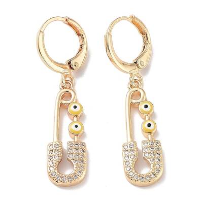 Real 18K Gold Plated Brass Dangle Leverback Earrings