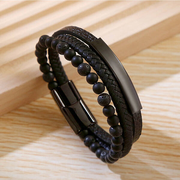 PU Leather Braided Cord Bracelets