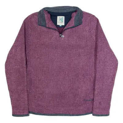 WEIRD FISH Womens Fleece Purple 1/4 Zip UK 14
