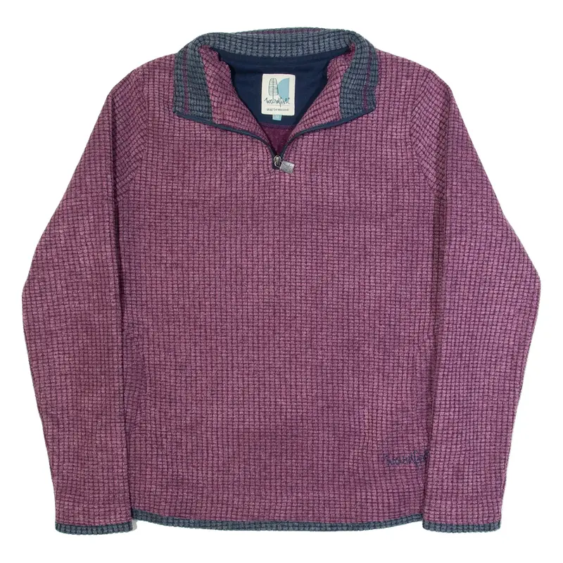 WEIRD FISH Womens Fleece Purple 1/4 Zip UK 14