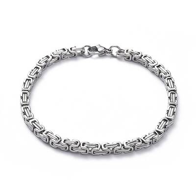Tarnish Resistant Unisex 201 Stainless Steel Byzantine Chain Bracelets