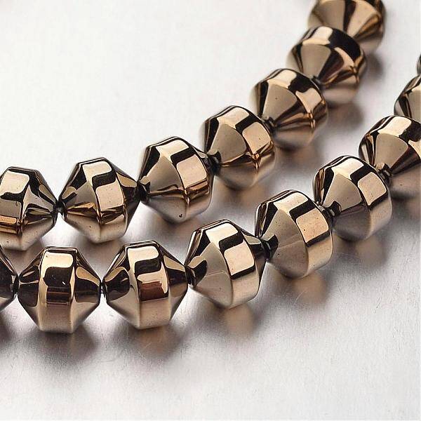 Electroplate Non-magnetic Synthetic Hematite Bead Strands