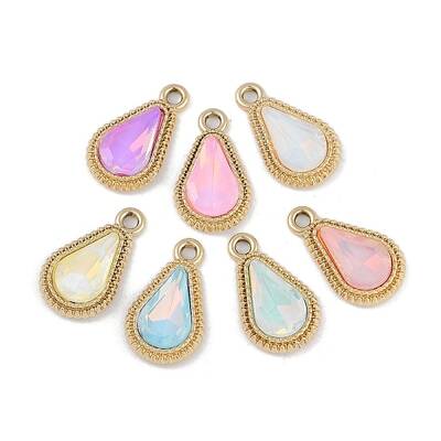 UV Plating Alloy with Mixed Color Glass Rhinestone Pendants