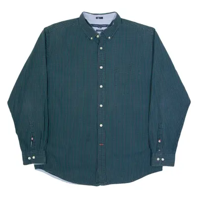 TOMMY HILFIGER Mens Shirt Green Check Long Sleeve XL