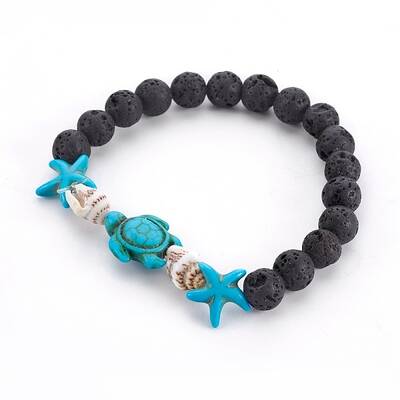 Natural Lava Rock Beads Stretch Bracelets