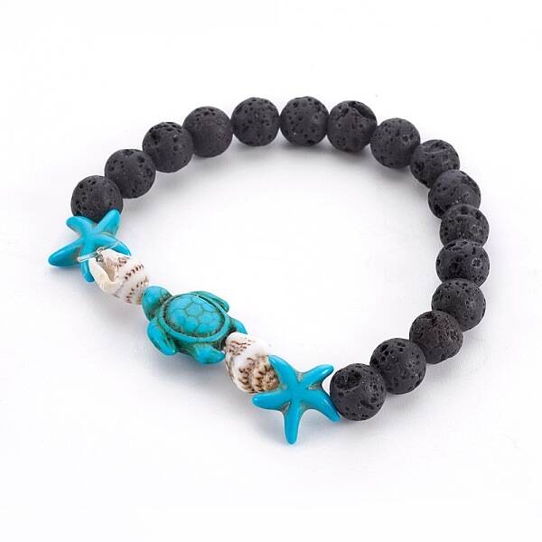 Natural Lava Rock Beads Stretch Bracelets