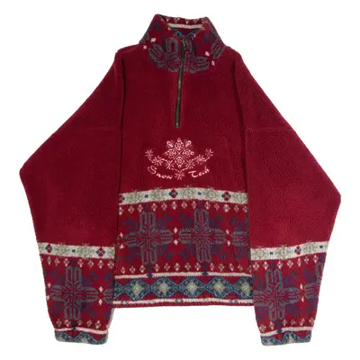 VINCI Snow Tech Mens Pullover Jacket Red Fair Isle XL