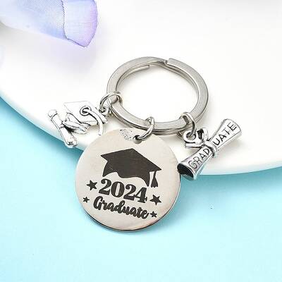 Flat Round Alloy Keychain