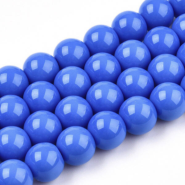 Opaque Solid Color Glass Beads Strands