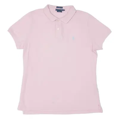 RALPH LAUREN Skinny Polo Mens Polo Shirt Pink XL