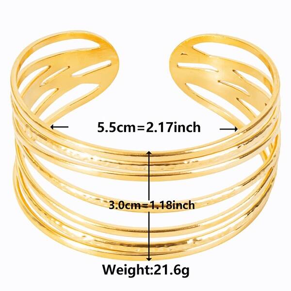 Stylish European and American 304 Stainless Steel Cuff Bangles for Women