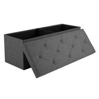 【Deal】Folding Storage Ottoman Bench, Foot Rest Stool with Padded Seat, Large Toy Box Storage Chest with Seatin, Holds up ...