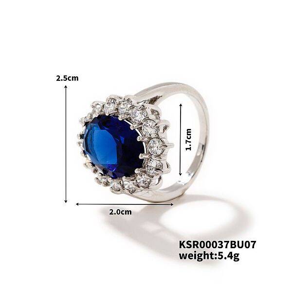 Round Rhinestone Ring for Women